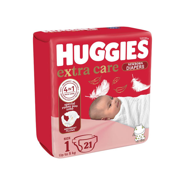 Huggies Extra Care Size 1 Up To 5 Kg 21 Diapers