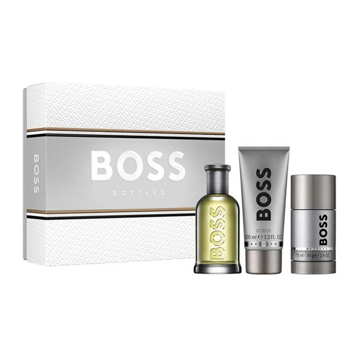 Hugo Boss Bottled Edt 100ml + Shower Gel 100ml + Deodorant Stick 75ml Gift Set For Men