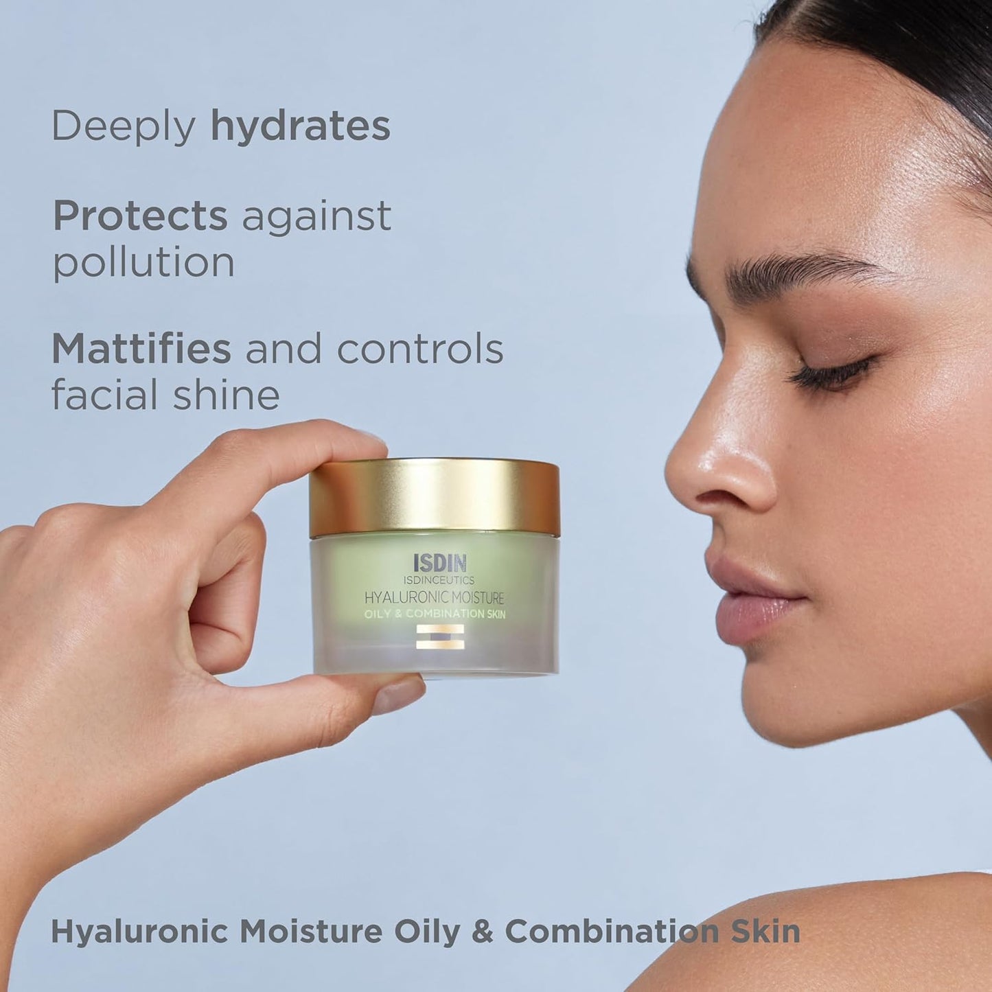 Isdin Hyaluronic Moisture Oily & Combination Skin Cream 50g + Free Spatula