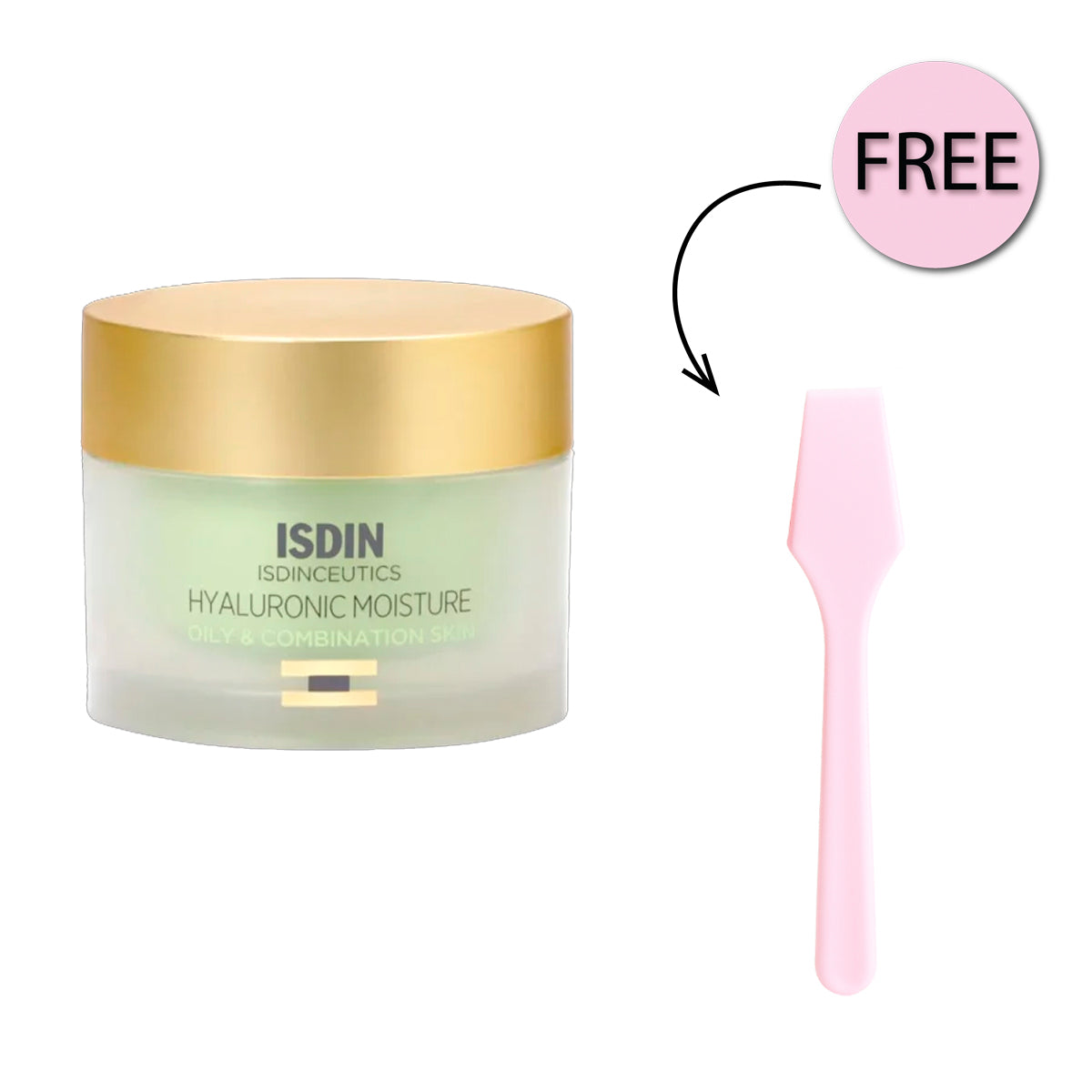 Isdin Hyaluronic Moisture Oily & Combination Skin Cream 50g + Free Spatula