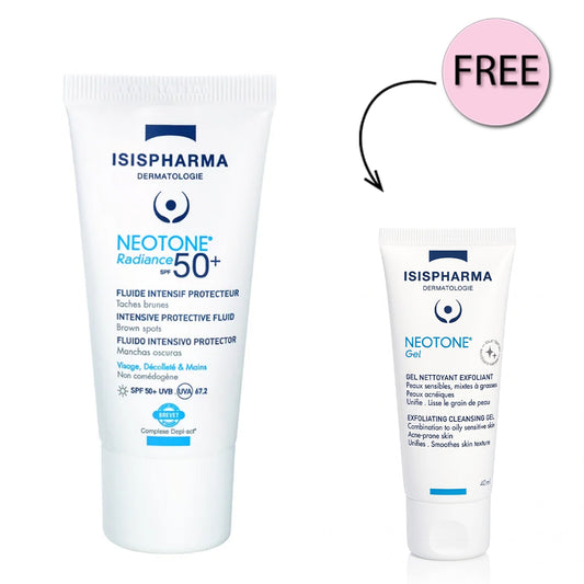 Isispharma Neotone Radiance Spf 50+ 30ml +Free Isispharma Neotone Gel Exfoliating Cleansing Gel 40ml