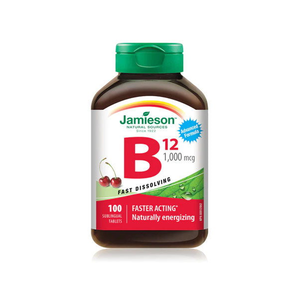 JAMIESON B12 1000 MCG 100 SUBLINGUAL TABLETS جاميسون فيتامين ب 12