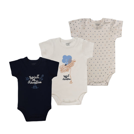 Junior Bodysuit Short Sleeve Sea Waves 0-3m