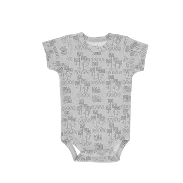 Junior Bodysuit Short Sleeve Square Flower