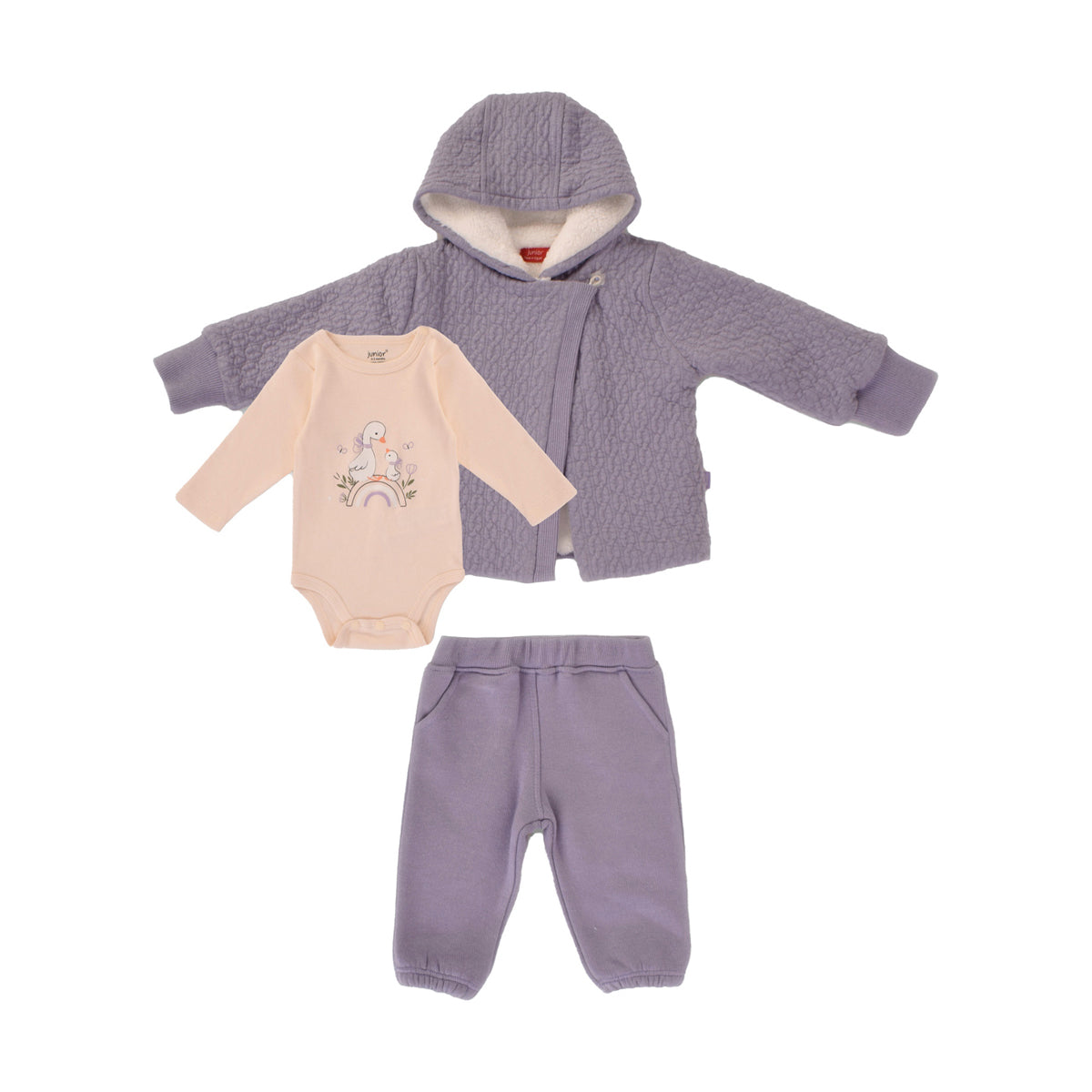 Junior Little Gosse Printed Set (Bodysuit, Pants, Hoodi Jacket)