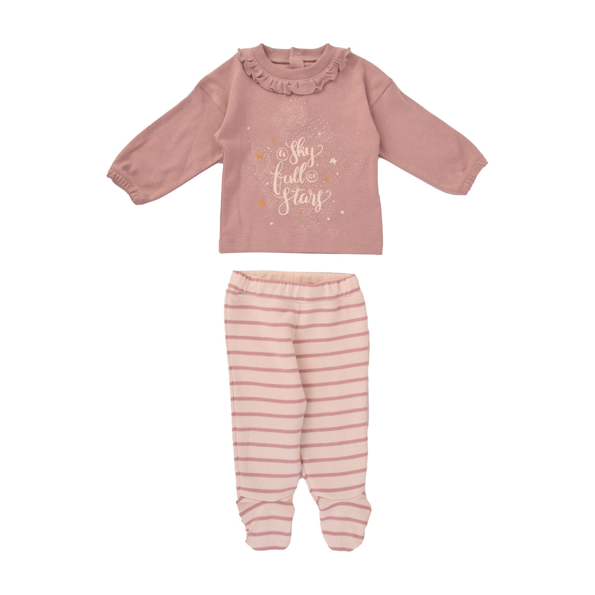 Junior Pink Stripe Printed Pajamas & Hoodi Jacket
