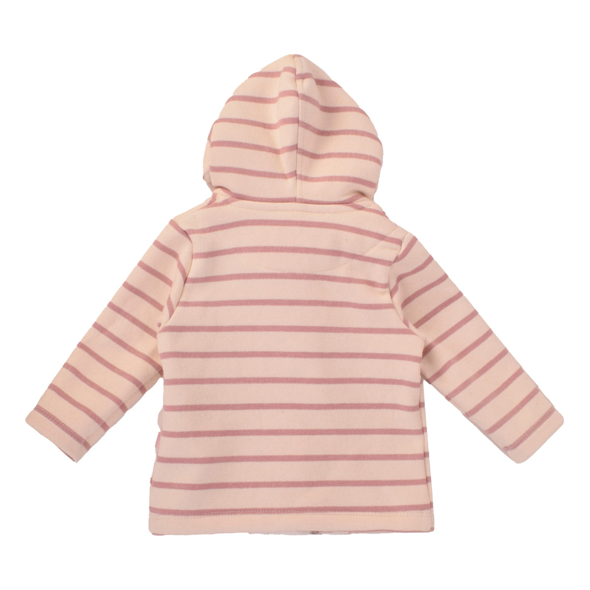 Junior Pink Stripe Printed Pajamas & Hoodi Jacket