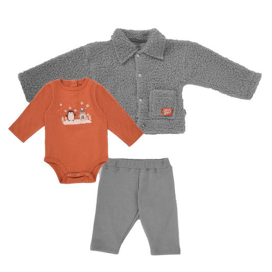 Junior Snow Printed Set (Bodysuit, Pants, Jacket)