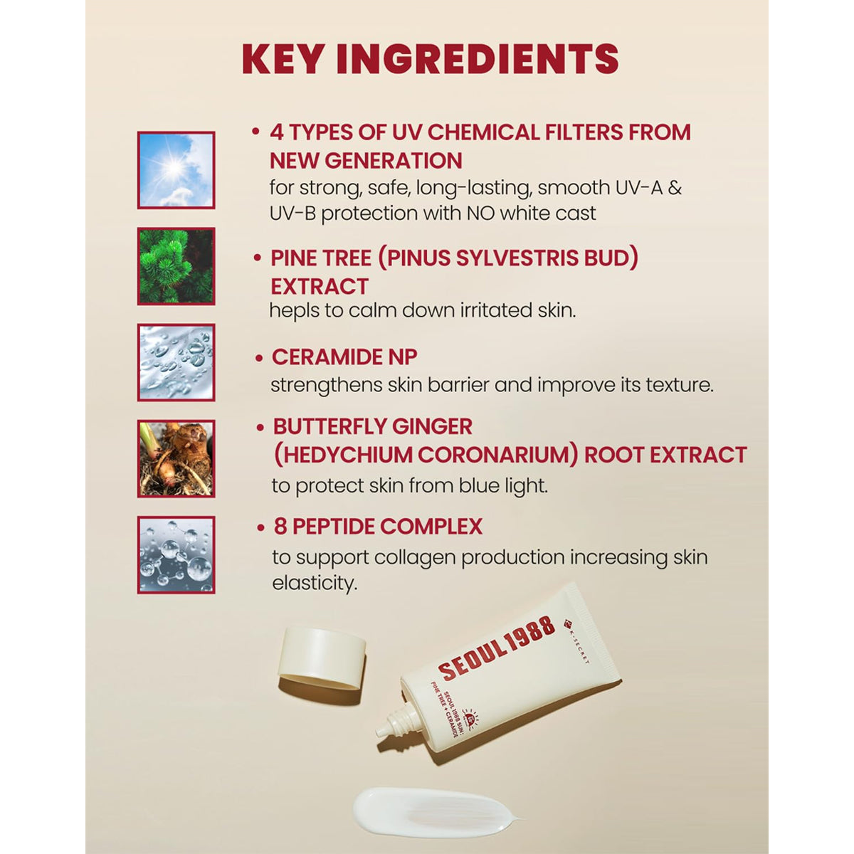 K-Secret Seoul 1988 Sun Pine Tree + Ceramide Cream Sunscreen 50ml