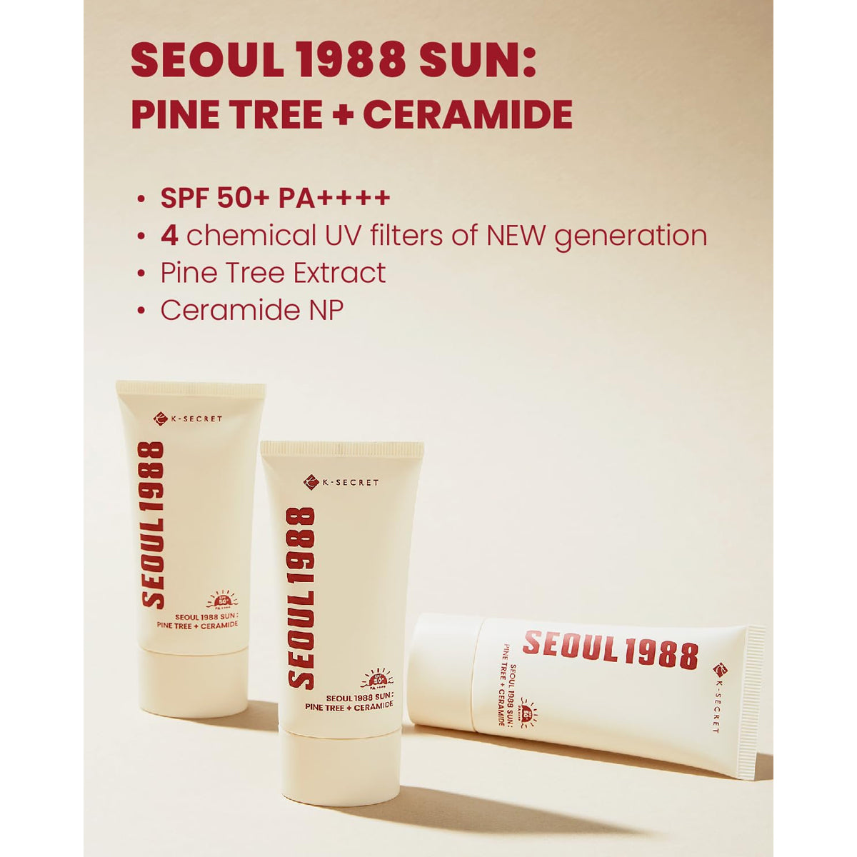 K-Secret Seoul 1988 Sun Pine Tree + Ceramide Cream Sunscreen 50ml