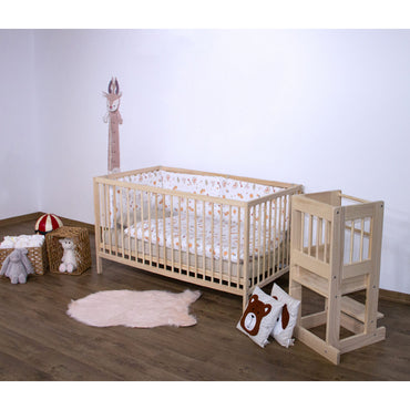 Kukka Natural Wood 2-level Crib 70x140 Cm