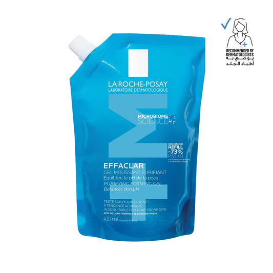 La Roche-Posay Effaclar Acne Foaming Cleansing Gel for Oily and Acne Prone Skin 400ml Refill