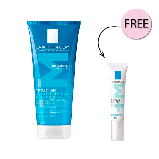 La Roche-Posay Effaclar Acne Foaming Cleansing Gel for Oily and Acne Prone Skin 200ml + Free Effaclar Duo 15ml