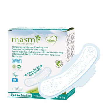 Masmi Extra Long Super Ultrathin Pads Organic Cotton 8 Pieces