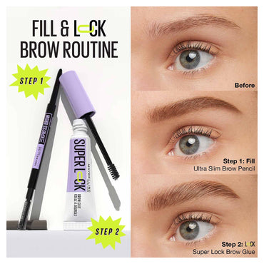Maybelline Super Lock Brow Glue Clear & Tinted Eyebrow Gel - Clear