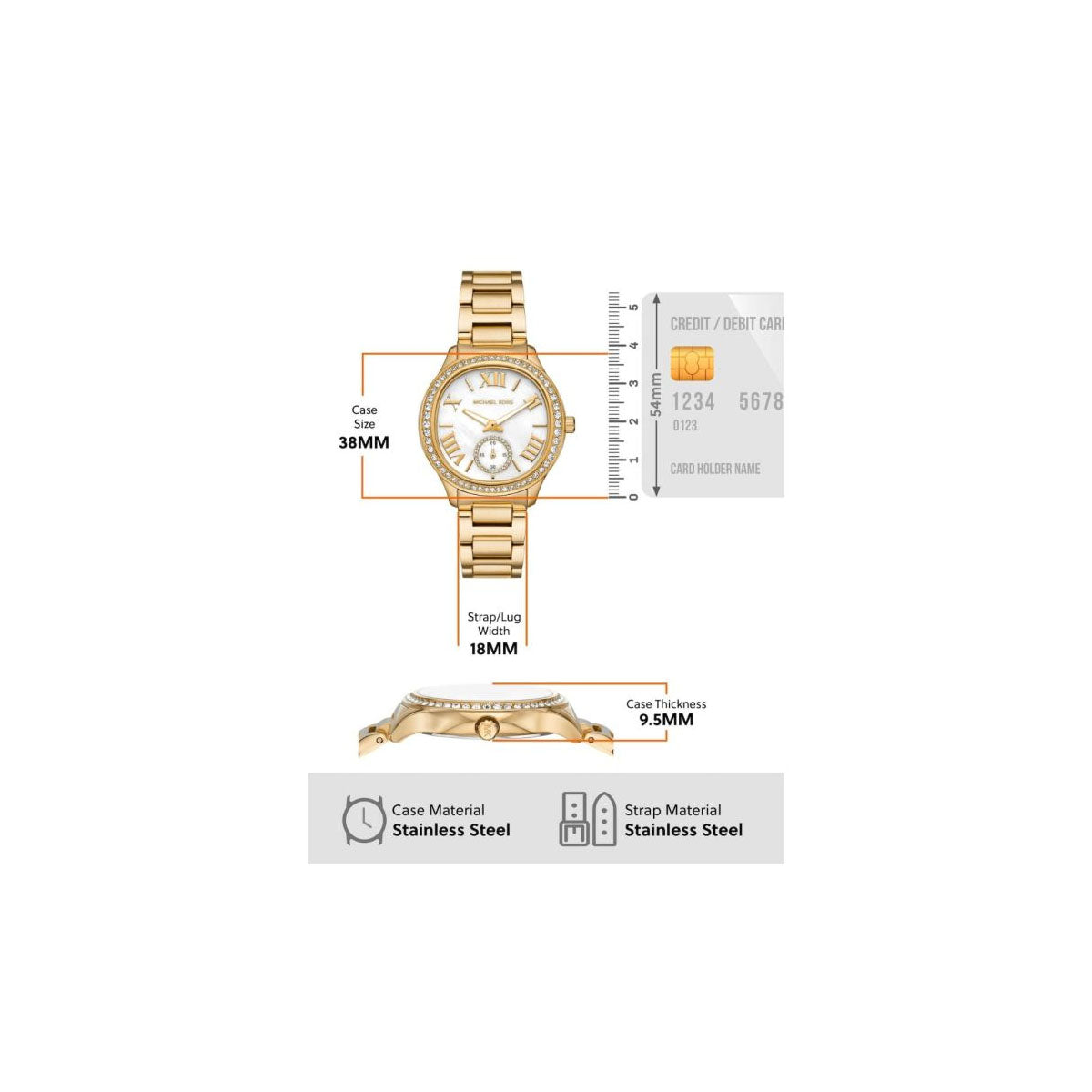 Michael Kors MK4805 Women’s Watch 38 Mm Gold