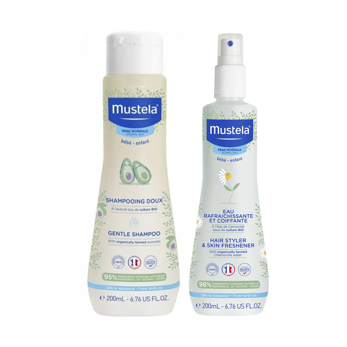 Mustela Gentle Baby Shampoo 200ml + Mustela Hair Styler & Skin Freshener 200ml Offer