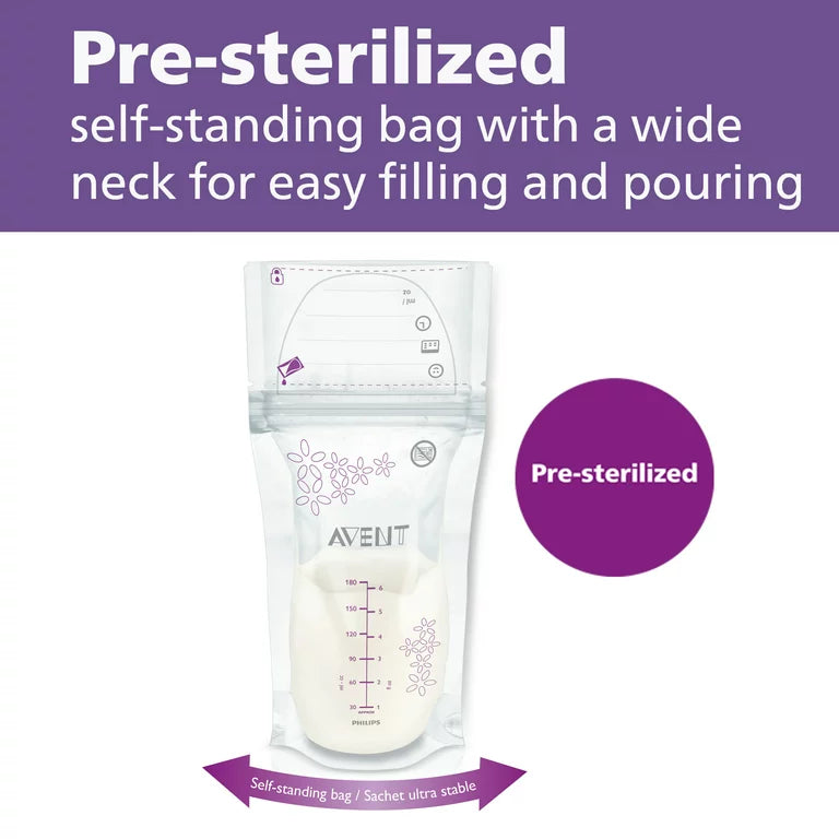 Philips Avent Breast Milk Bags 6oz/180ml Beauty Box