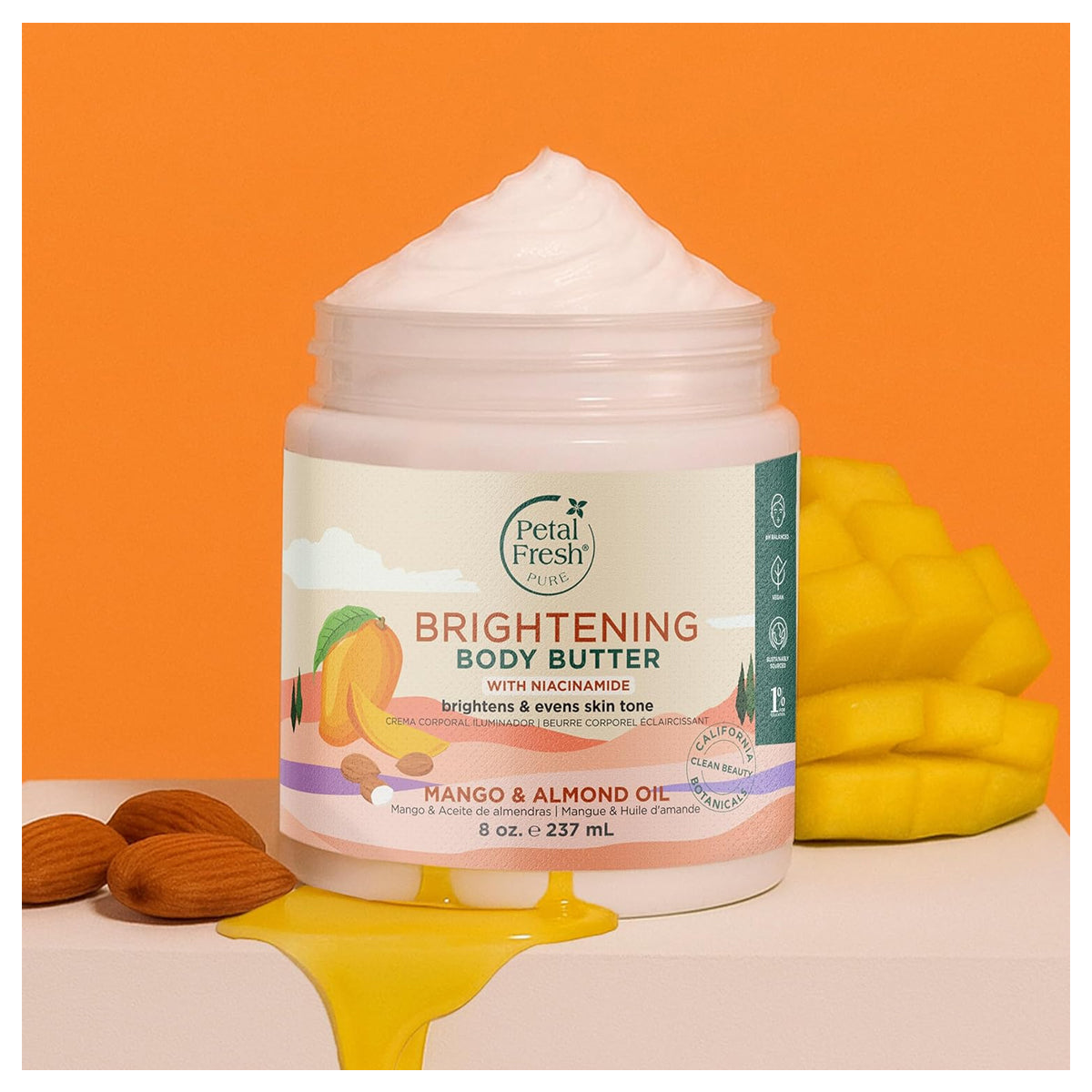 Petal Fresh Brightening Mango & Almond Oil Body Butter with Niacinamide 237ml