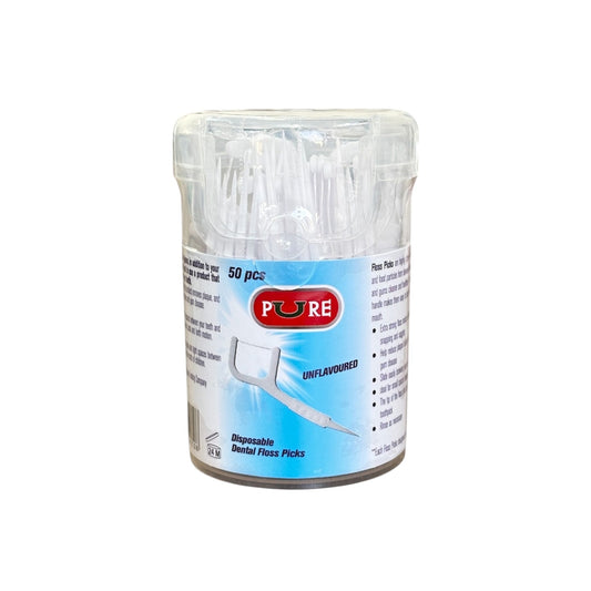 Pure Disposable Dental Floss Picks 50 Pcs
