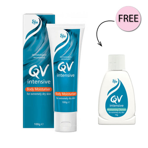 Qv Intensive Body Moisturiser 100 Gram + Free Qv Intensive Cleanser 15g