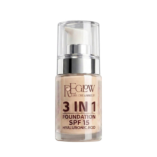Reglow Skin Care & Makeup 3in1 Foundation Spf 15 With Hyaluronic Acid