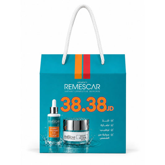 Remescar Vitamin C & Hyaluronic Acid Serum 30ml + Remescar Gravity Day Cream 50ml Offer