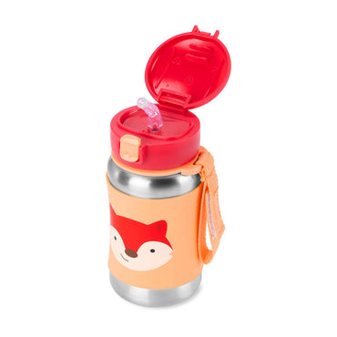 Skip Hop Zoo Stainless Steel Insulated Water Straw Bottle - Fox