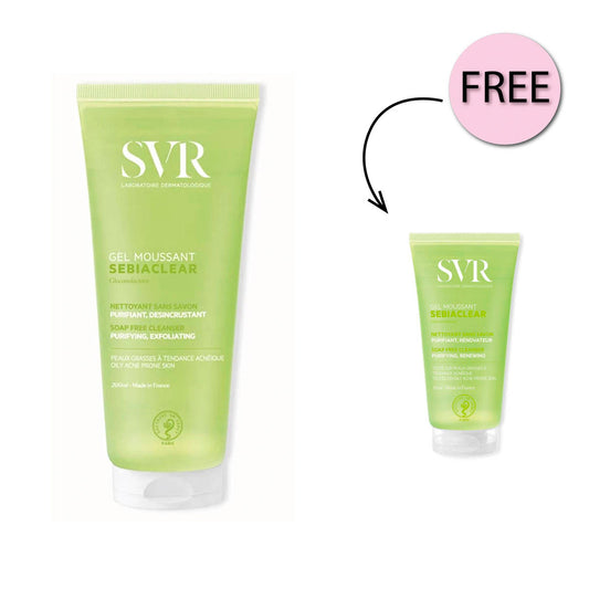 Svr Sebiaclear Gel Moussant 200ml + Free Gel Moussant Travel Size 55ml