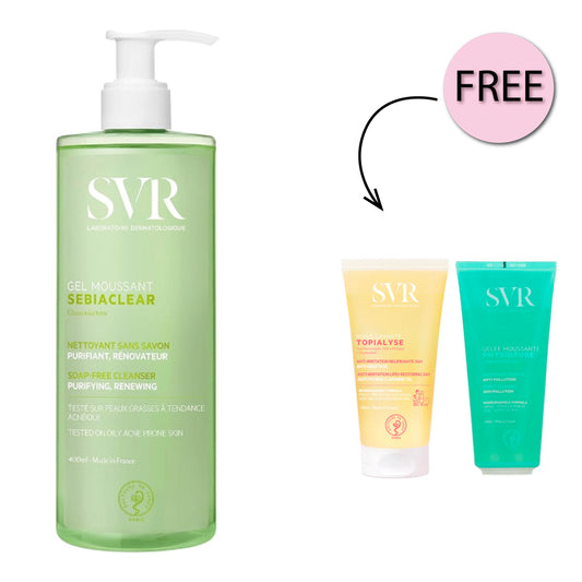Svr Sebiaclear Gel Moussant 400ml + Two Free Cleanser 55ml