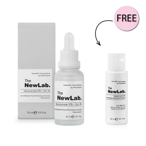 The NewLab Niacinamide 10% + Zinc 1% Face Serum 30ml + Free Cleanser 30ml