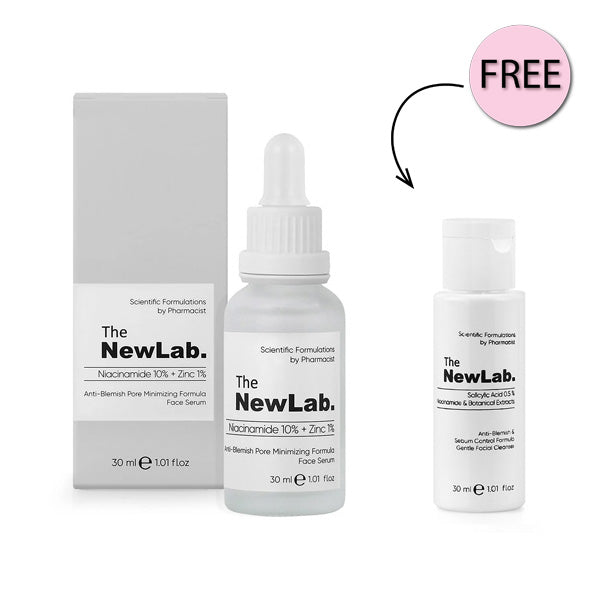 The NewLab Niacinamide 10% + Zinc 1% Face Serum 30ml + Free Cleanser 30ml
