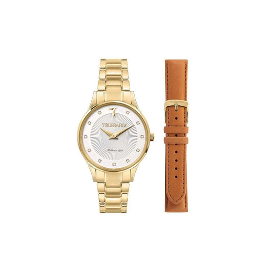Trussardi Gold Edition R2453149501 Women’s Watch 34 Mm Gold With Extra leather Strap