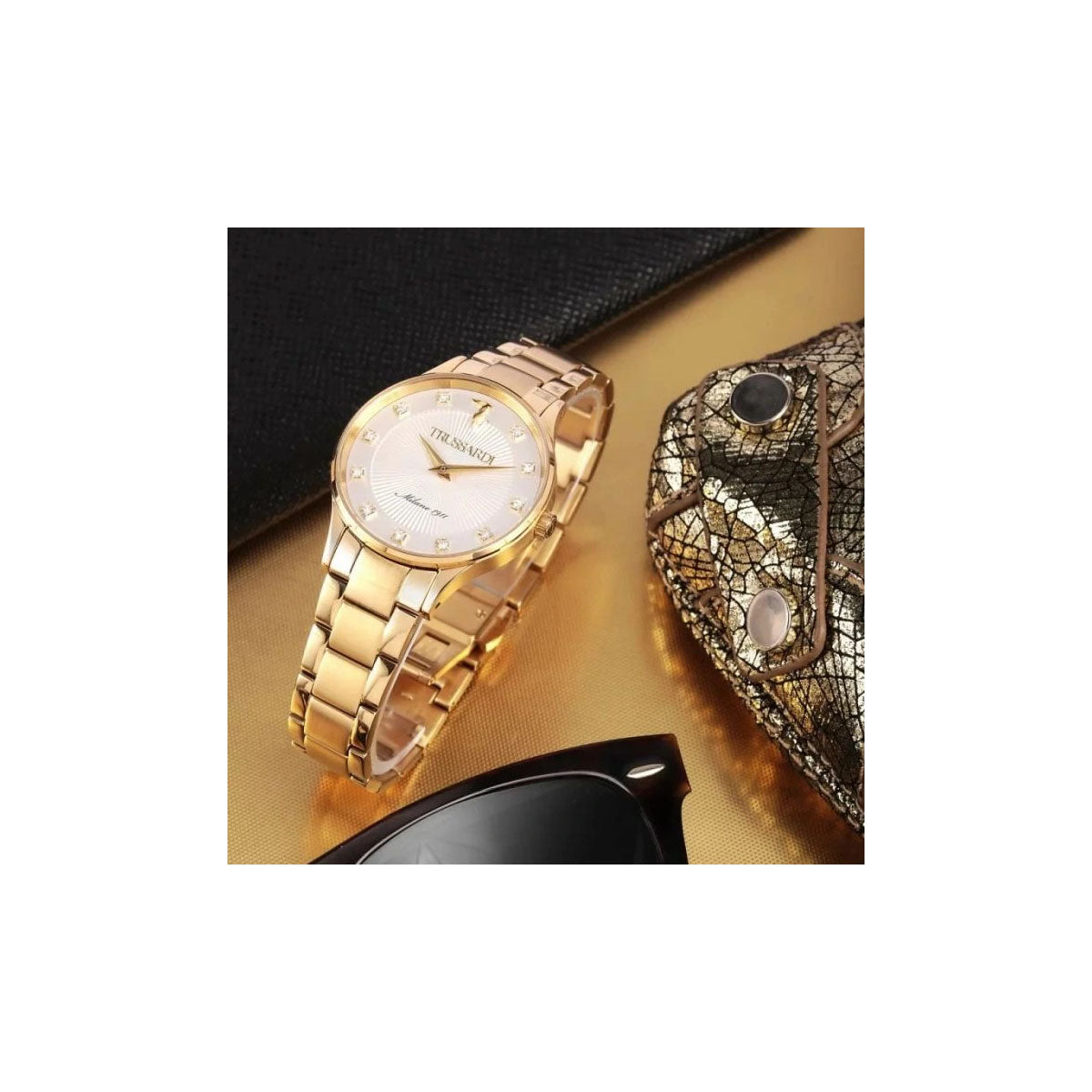 Trussardi Gold Edition R2453149501 Women’s Watch 34 Mm Gold With Extra leather Strap