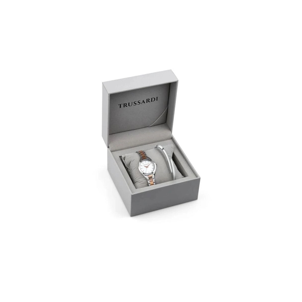 Trussardi Metropolitan R2453159503 Women's Watch 30mm Silver Gold Gift Set