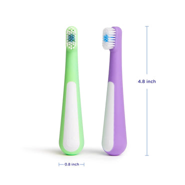 Ubbi Bristled Toddler Toothbrush 2-pack - Purple & Green
