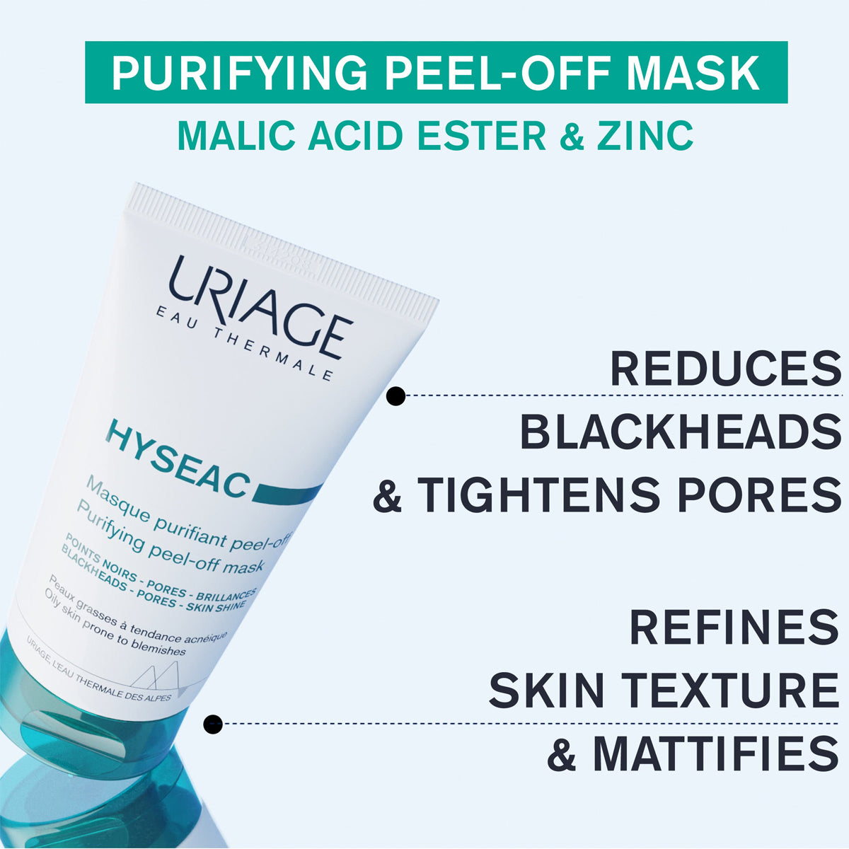 Uriage Hyséac Purifying Peel Off Mask 50ml + Free Mask Applicator