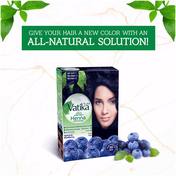 Vatika Henna Hair Colour Henna & Blueberry Blue Black 1.1