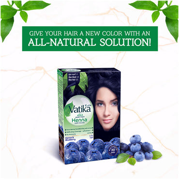 صبغة شعر فاتيكا بالحناء والتوت الأزرق الأسود 1.1