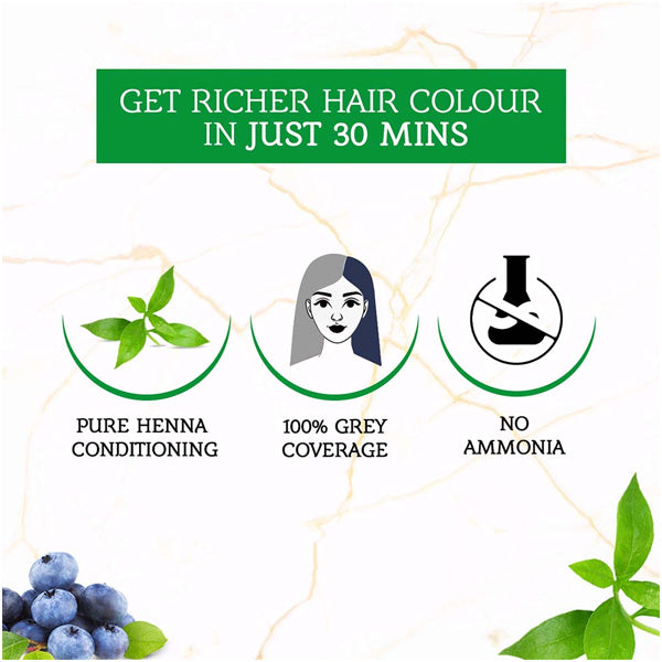Vatika Henna Hair Colour Henna & Blueberry Blue Black 1.1