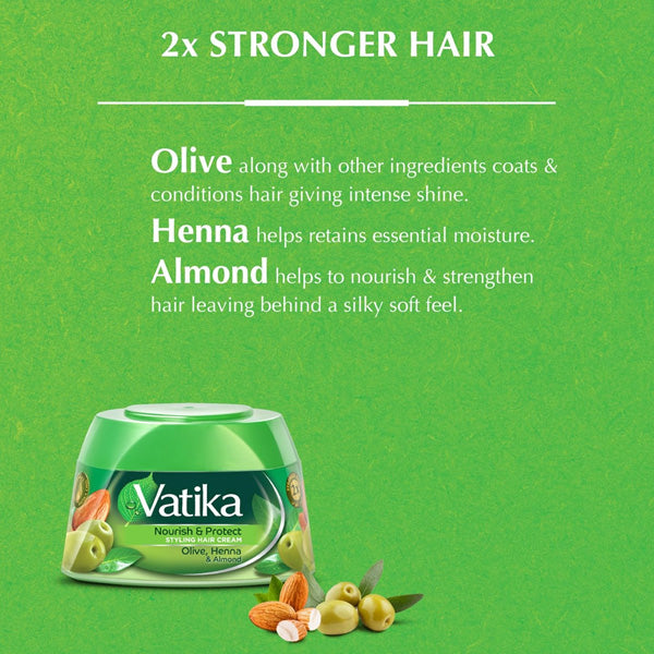 Vatika Nourish & Protect Styling Hair Cream Olive, Henna & Almond 140ml
