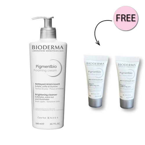 Bioderma Pigmentbio Foaming Cream 500ml + 2 Free Pigmentbio Senstive Areas 8ml