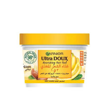 Load image into Gallery viewer, GARNIER ULTRA DOUX NOURISHING HAIR FOOD 3 IN 1 WITH BANANA &amp; SHEA 390ML