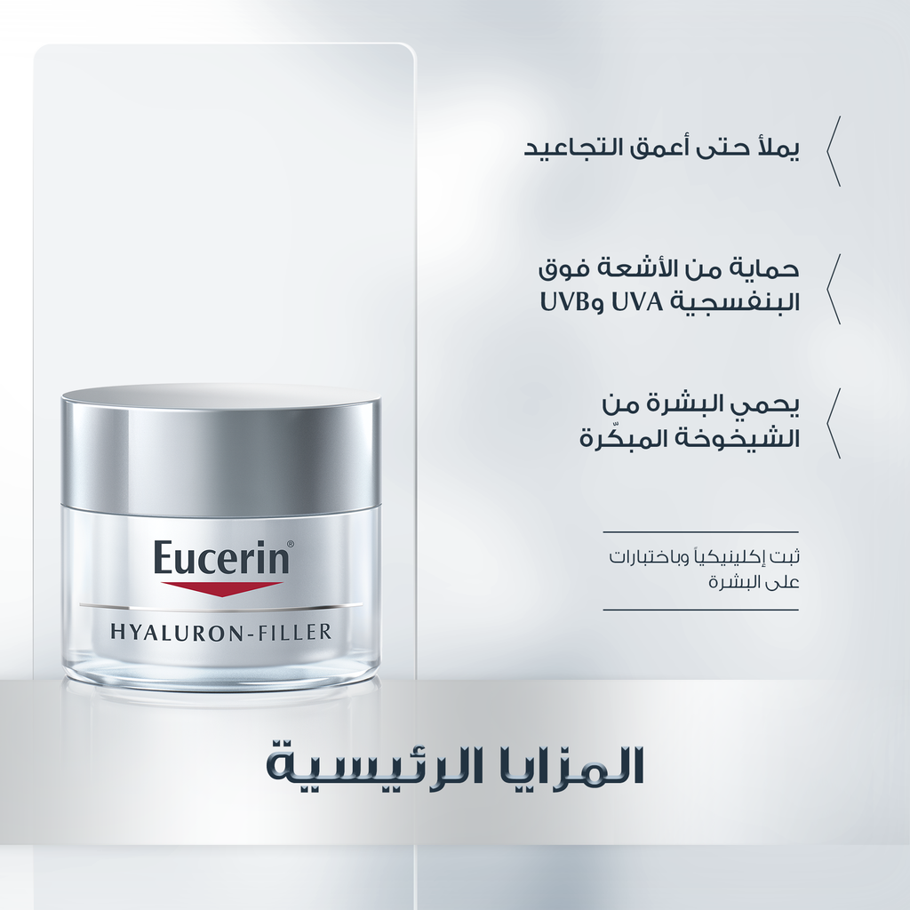 Eucerin Hyaluron-filler Day Care For Dry Skin 50ml + Free Spatula