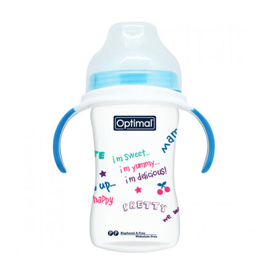 OPTIMAL EXTRA WIDE NECK FEEDING BOTTLE WITH HANDLE 240ML