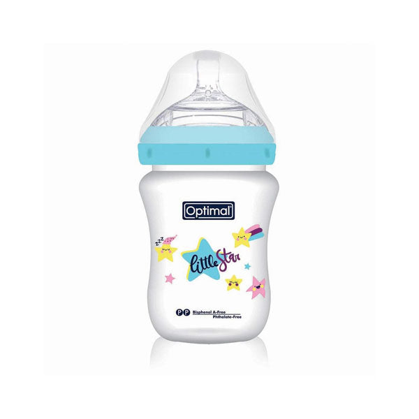 OPTIMAL MAMILLA EXTRA WIDE NECK FEEDING BOTTLE 0+ BLUE