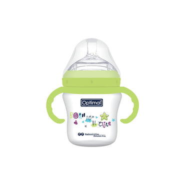 أوبتيمال ماميلا رقبة واسعة للغاية مع مقبض - نظام مزدوج مضاد للمغص (210 مل) 6+