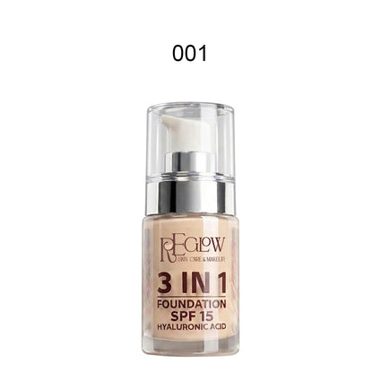 Reglow Skin Care & Makeup 3in1 Foundation Spf 15 With Hyaluronic Acid