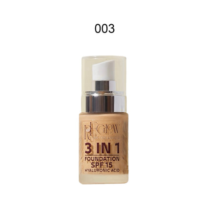 Reglow Skin Care & Makeup 3in1 Foundation Spf 15 With Hyaluronic Acid