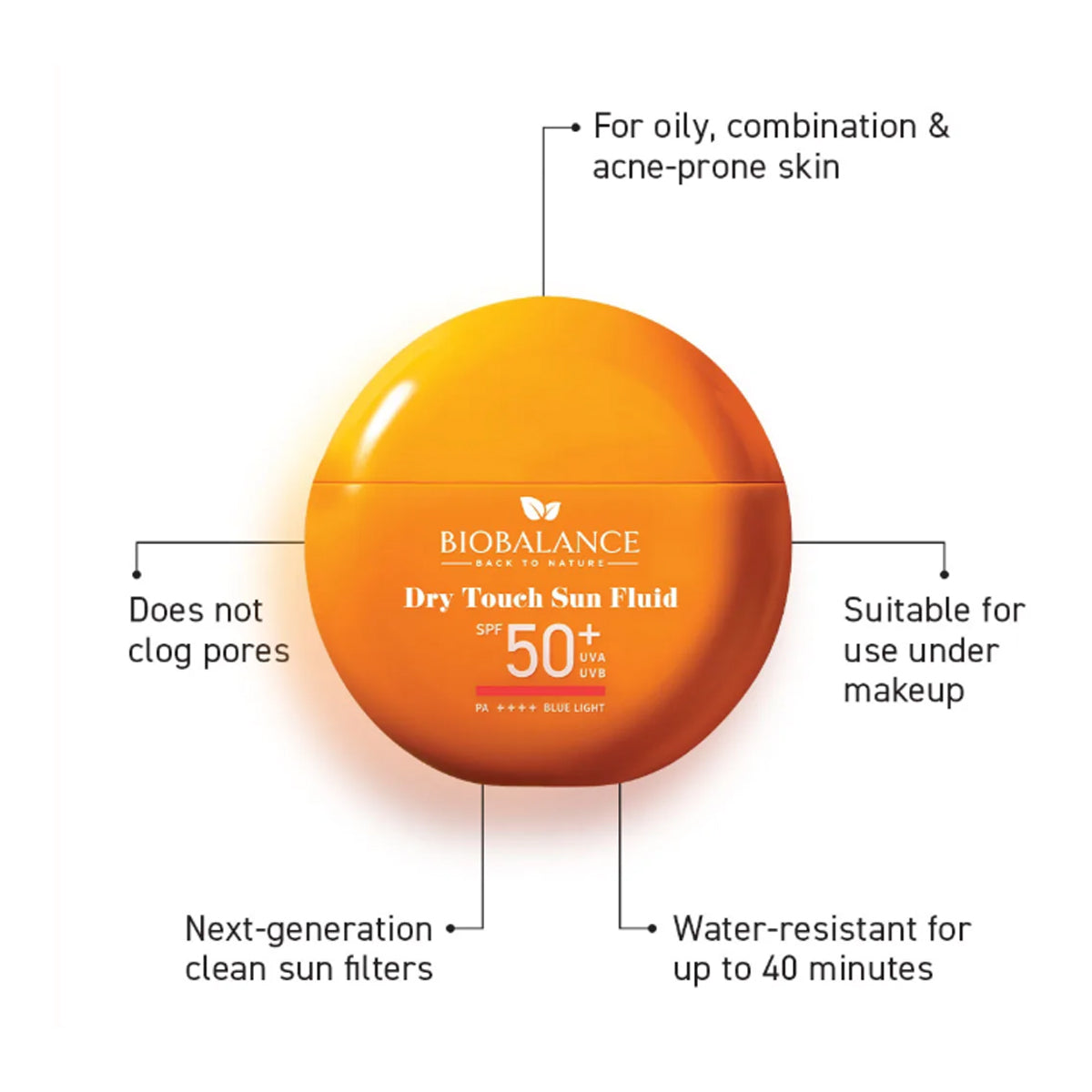 Bio Balance Dry Touch Sun Fluid Spf 50+ Oil Control Sun Protection 40ml Bio Balance Dry Touch Sun Fluid Spf 50+ Oil Control Sun Protection 40ml